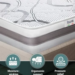 The White Stone Matelas Orthopédique 70x220 cm Fermeté Moyenne