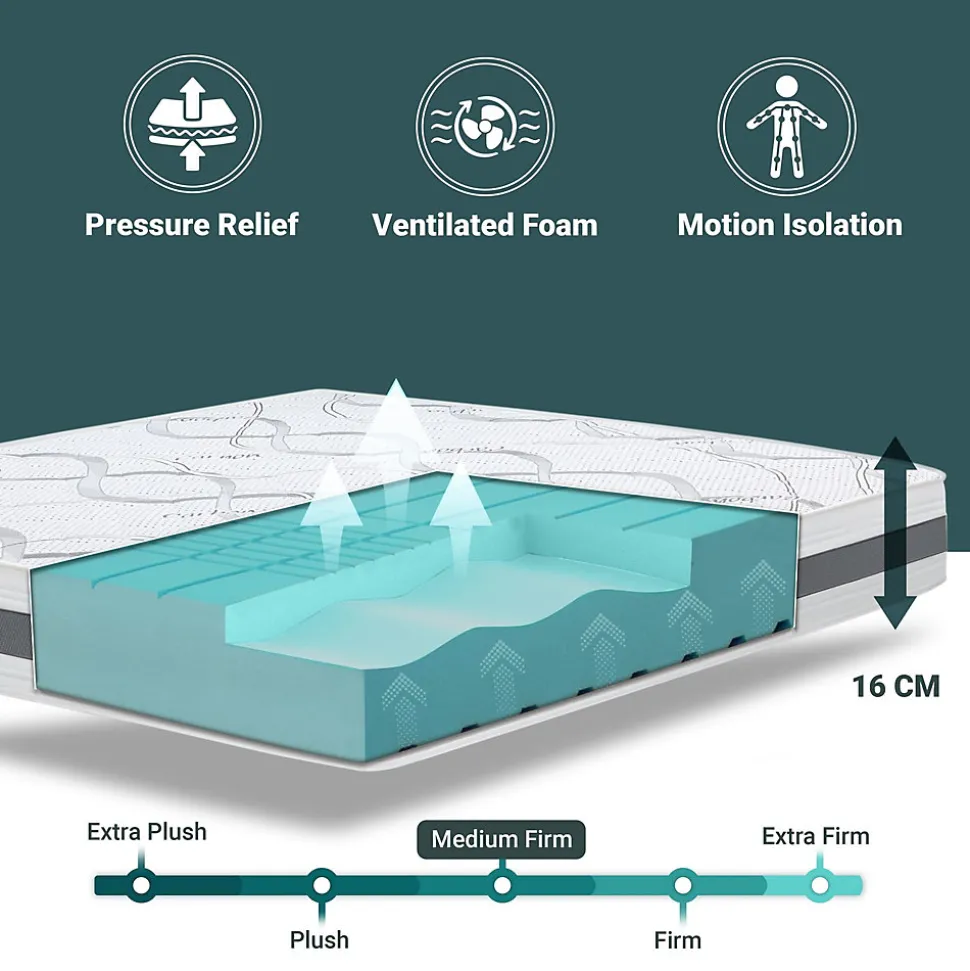 The White Stone Matelas Orthopédique 200x220 cm Fermeté Moyenne