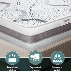 The White Stone Matelas Orthopédique 200x220 cm Fermeté Moyenne