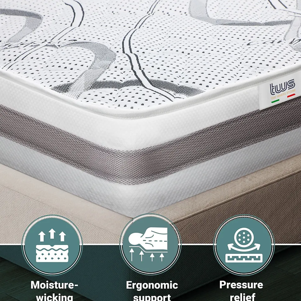 The White Stone Matelas Orthopédique 200x220 cm Fermeté Moyenne