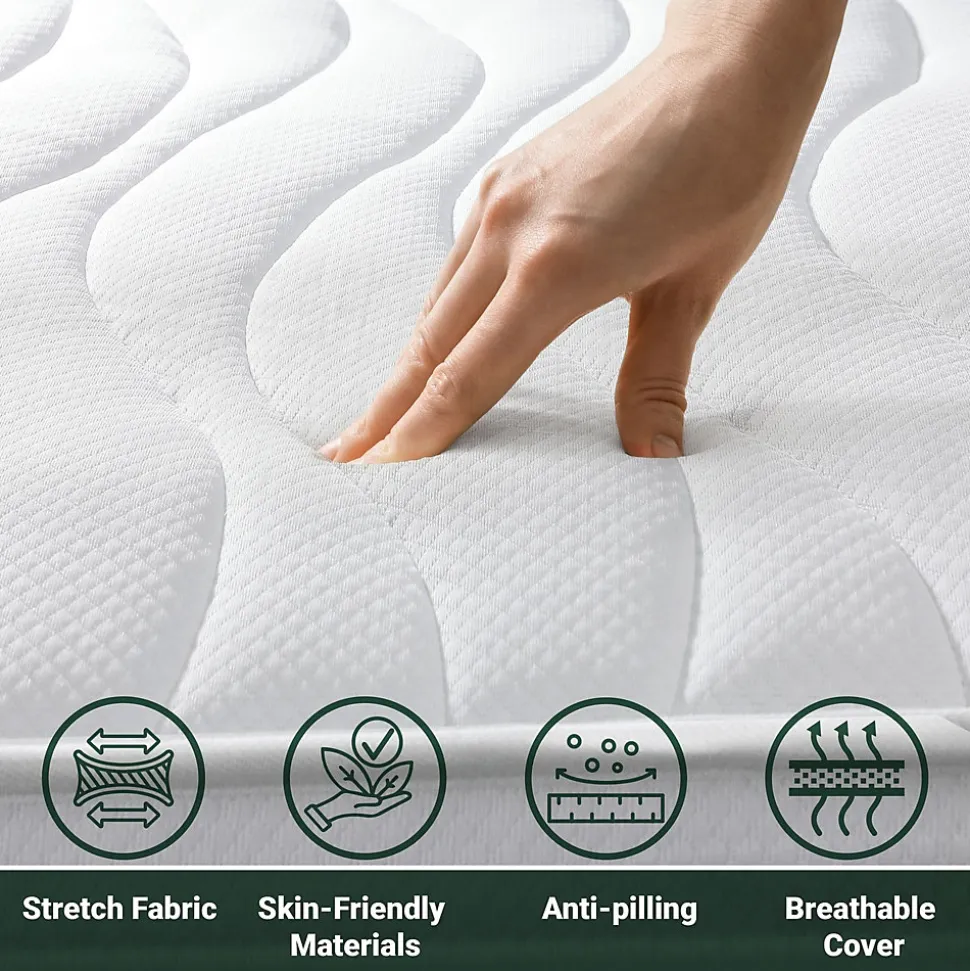 The White Stone Matelas 95x220 cm en Mousse Antibactérien