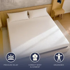 The White Stone Matelas 140x190 Memory Foam et Mousse Haut 22 cm