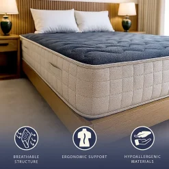 The White Stone Matelas 90x200 cm en Mousse à Mémoire, Hauteur 20 cm