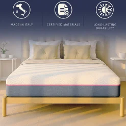 The White Stone Matelas 90x190 en Mousse à Mémoire Breeze et Ressorts Ensachés, Hauteur 30 cm