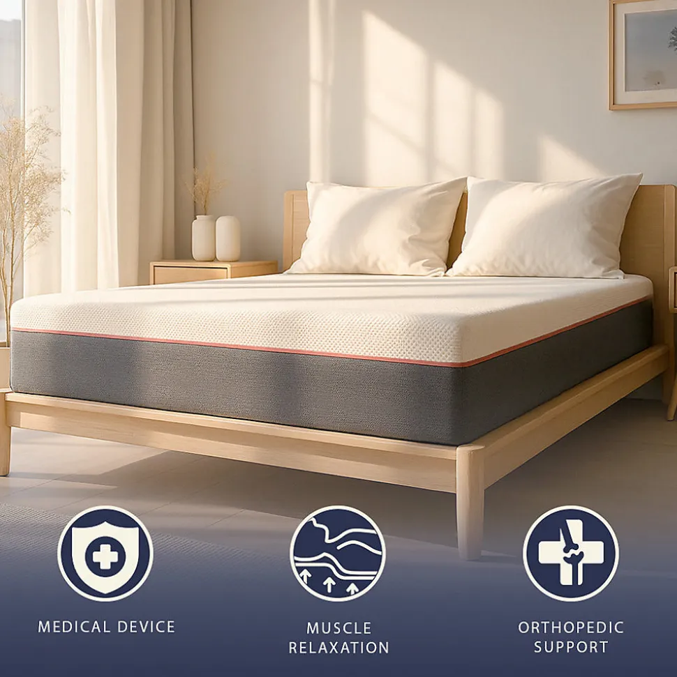 The White Stone Matelas 90x190 en Mousse à Mémoire Breeze et Ressorts Ensachés, Hauteur 30 cm