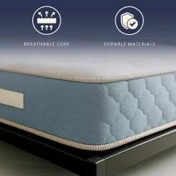 The White Stone Matelas 140x190 cm en Mousse Hypoallergénique et Memory Foam, Hauteur 22 cm