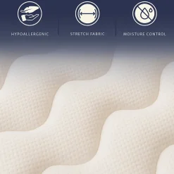The White Stone Matelas 140x190 cm en Mousse Hypoallergénique et Memory Foam, Hauteur 22 cm