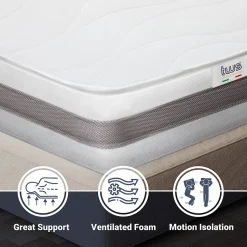 The White Stone Matelas 90x150 cm en Mousse Antibactérien