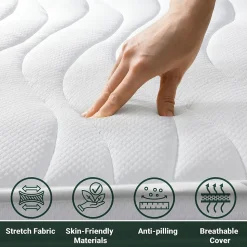 The White Stone Matelas 70x220 cm en Mousse Antibactérien