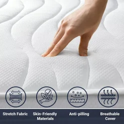 The White Stone Matelas 165x190 cm en Mousse Antibactérien
