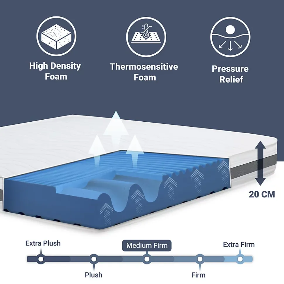 The White Stone Matelas 90x180 cm en Mousse Antibactérien