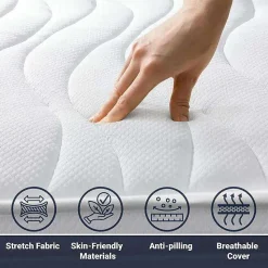 The White Stone Matelas 90x180 cm en Mousse Antibactérien