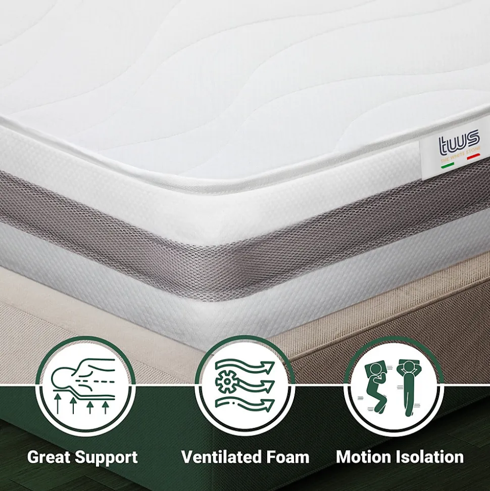 The White Stone Matelas 95x180 cm en Mousse Antibactérien