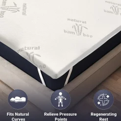 The White Stone Surmatelas 140x190 cm en Latex Naturel, Déhoussable 5 cm