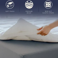 The White Stone Surmatelas 140x200 cm avec rembourrage en ouate de 1000 g/m²