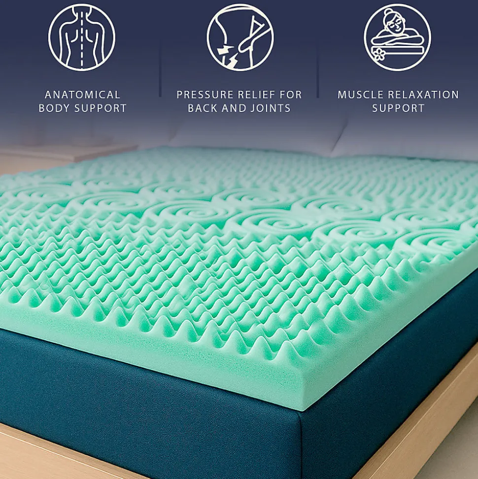 The White Stone Surmatelas 135x190 en Memory Foam Breeze à 9 Zones