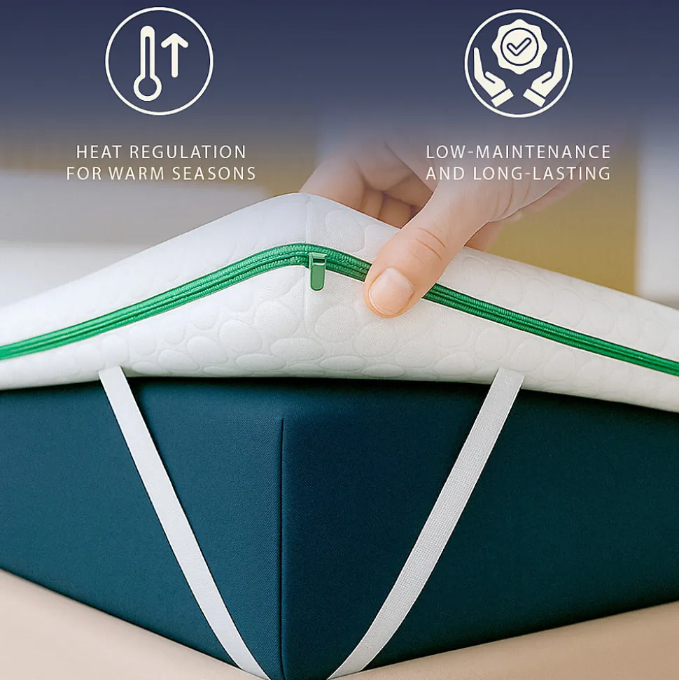 The White Stone Surmatelas 135x190 en Memory Foam Breeze à 9 Zones