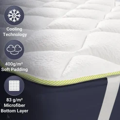 The White Stone Surmatelas Rafraîchissant avec Élastiques 90x200