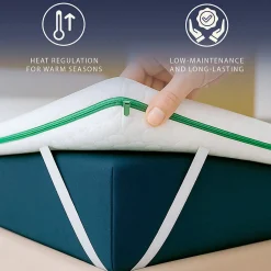 The White Stone Surmatelas 90x200 en Memory Foam Breeze à 9 Zones