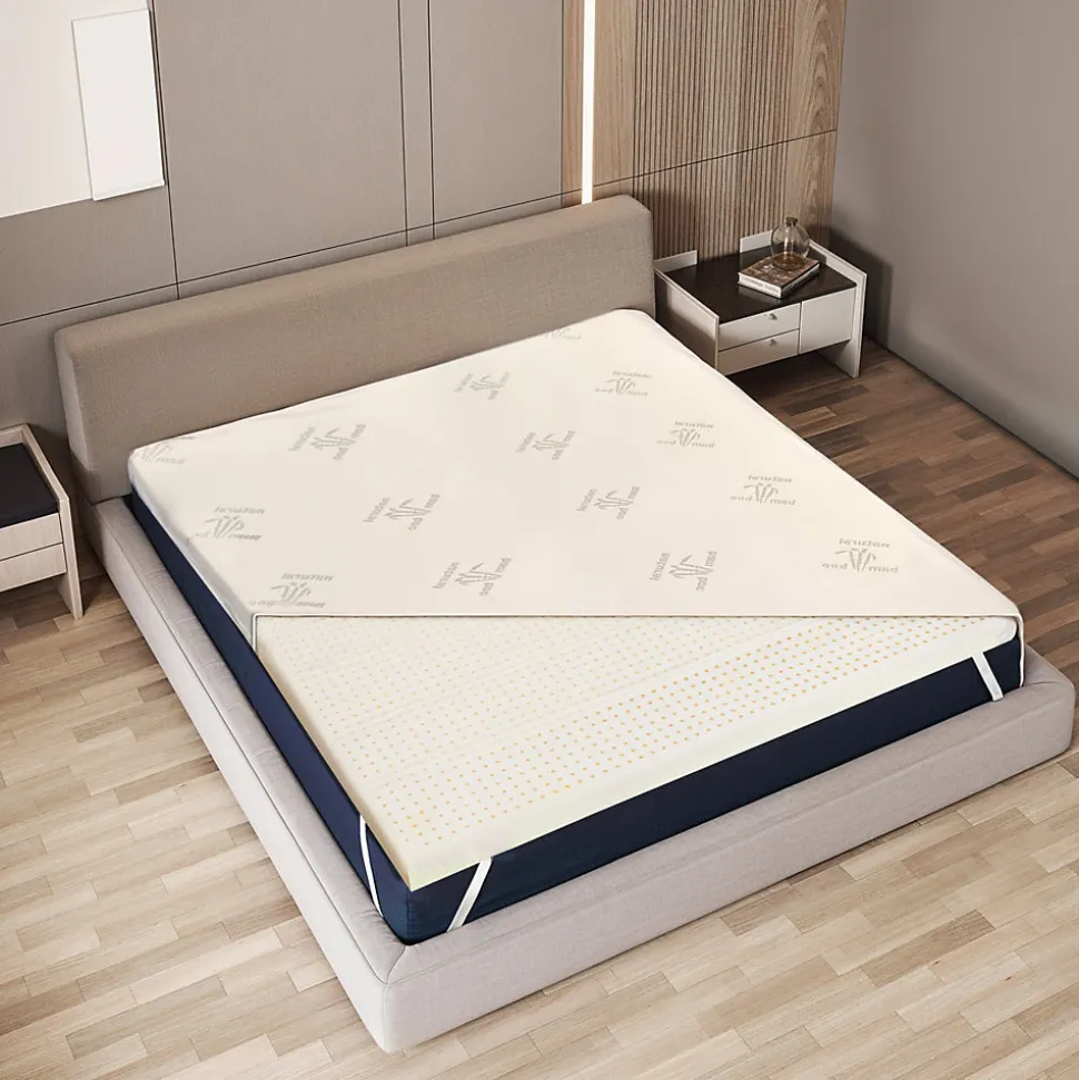 The White Stone Surmatelas 170x200 cm en Latex Naturel, Déhoussable 5 cm