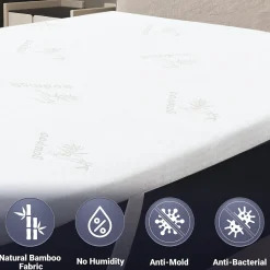 The White Stone Surmatelas 130x200 cm en Latex Naturel, Déhoussable 5 cm