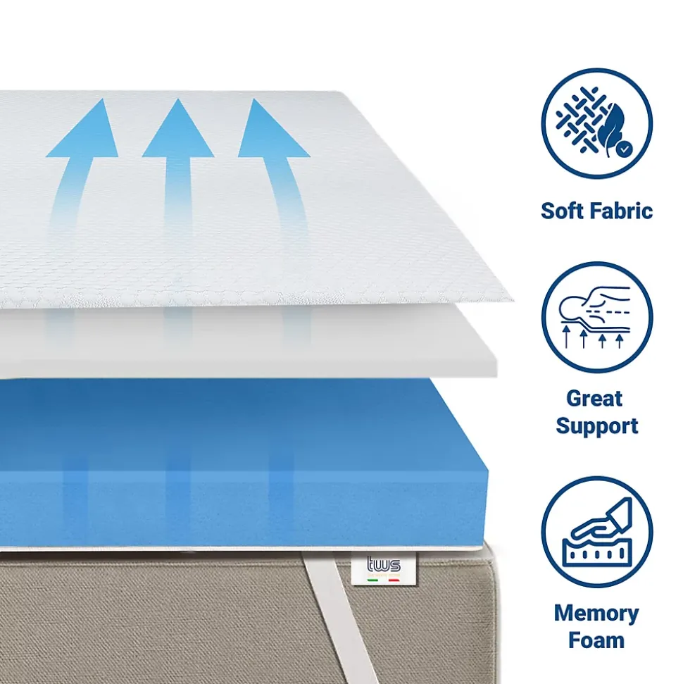 The White Stone Surmatelas en mousse à mémoire de forme 240 x 310 cm