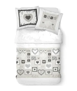 TODAY Parure de lit Coton 2 personnes - 240x260 cm - Imprimé Blanc Eden