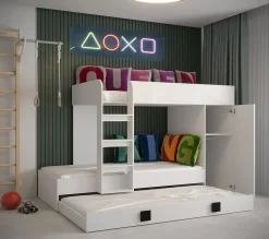 TOLEDO 2 Lit superposé 203,3/106,6/125 (blanc/noir)