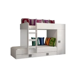 TOLEDO 2 Lit superposé 203,3/106,6/125 (blanc/blanc/gris)