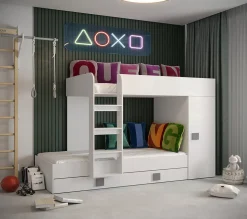 TOLEDO 2 Lit superposé 203,3/106,6/125 (blanc/blanc/gris)