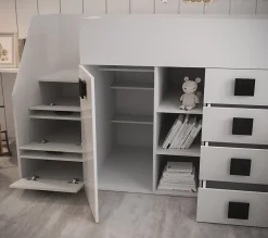 TOLEDO 3L Lit superposé 248,5/123/93 (blanc/turquoise)