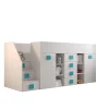 TOLEDO 3L Lit superposé 248,5/123/93 (blanc/blanc/turquoise)