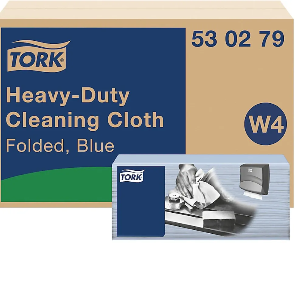 Tork Chiffon de Nettoyage Ultra-résistant bleu W4, robuste et absorbant, 1 x 105 chiffons, 530279