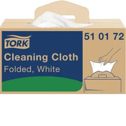 Tork Chiffon de Nettoyage Multi-usages blanc W7, Distribution feuille à feuille, 1 x 210 chiffons, 510172