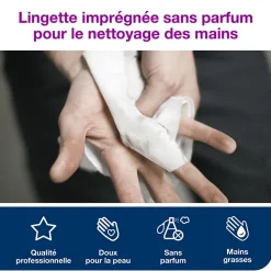 Tork Lingettes humides pour Nettoyage des mains blanc W14, 4 x 58 lingettes, 190692