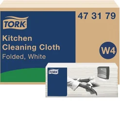 Tork Torchon pour Cuisine blanc W4, Ultra-absorbant, 4 x 75 chiffons, 473179