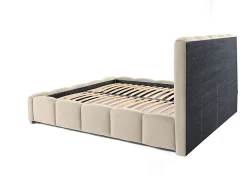 Torreon - lit coffre - 180x200 - sommier inclus - en velours - Best Mobilier