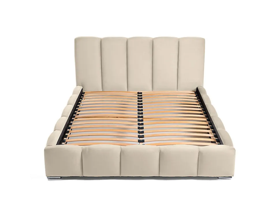 Torreon - lit coffre - 180x200 - sommier inclus - en velours - Best Mobilier