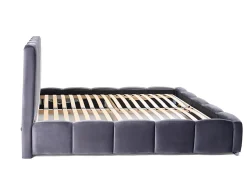 Torreon - lit coffre - 140x200 - sommier inclus - en velours - Best Mobilier