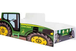 Tracteur lit simple vert 160x80 avec matelas