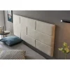 Tête de lit 80 Briques Tissu Anti-Tache 112x57x5 Effet Granit Blanc Cassé. ECCOX