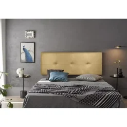 Tête de lit - Cala - Similicuir doré - 160 cm - Rembourrage en mousse HR - Fabriqué en Espagne