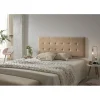 Tête de lit 80 Capitone Damier Tissu Anti-Tache 112x57x5cm Camel Clair. ECCOX