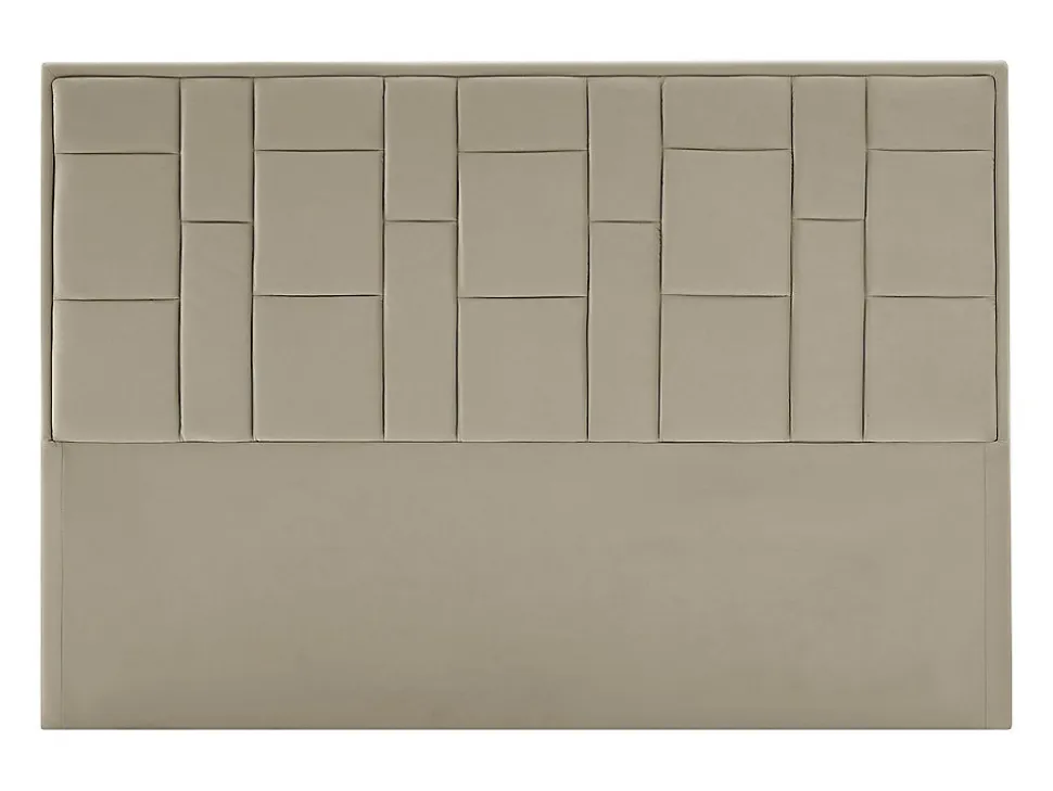 Tête de lit 140 cm - Velours - Taupe - HERMINE