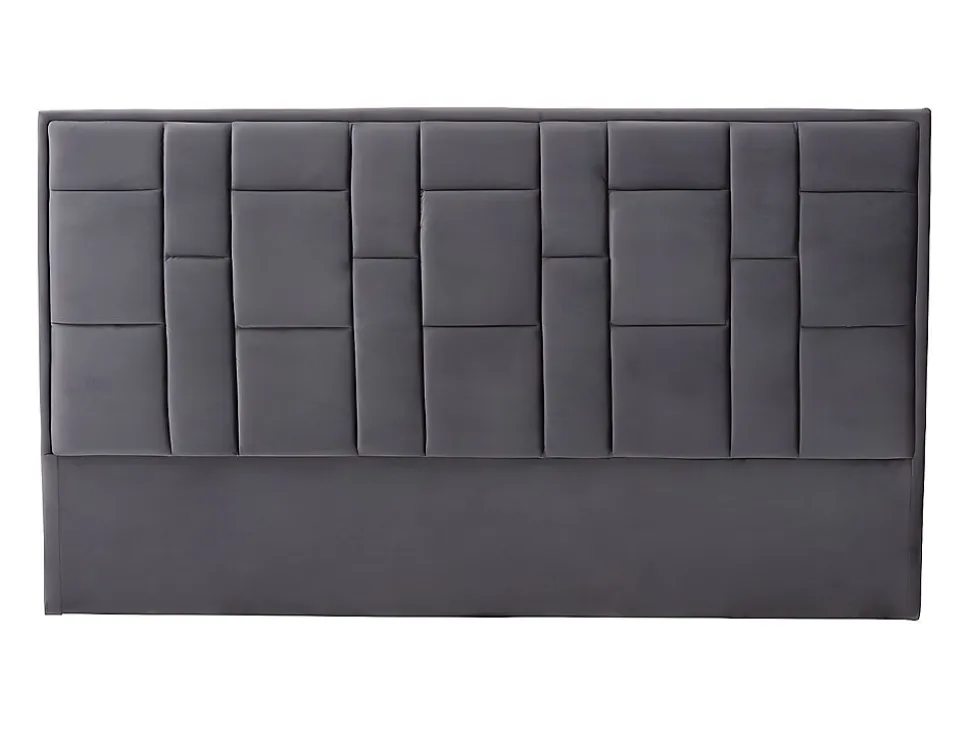 Tête de lit 140 cm - Velours - Gris foncé - HERMINE
