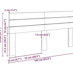Tête de lit 140 cm en bois massif de chêne vidaXL