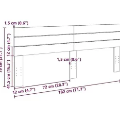 Tête de lit 180 cm en bois massif de chêne vidaXL