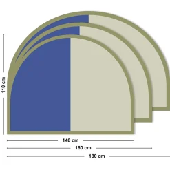 Tête de lit - Duo - intissé 225g/m² - pré-encollé - Bleu - 110x180cm