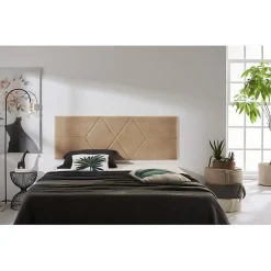 Tête de lit - ECCOX - 112 x 57 cm - Tissu Anti-Tache - Design Contemporain - Couleur Camel