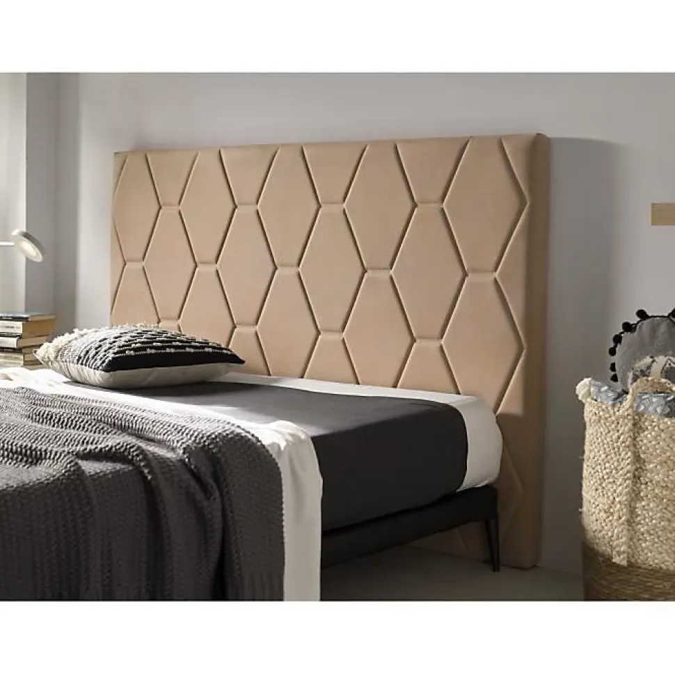 Tête de lit - ECCOX - Agata - Tissu Aquaclean - Style Scandinave - 135 cm Camel